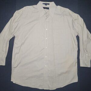 Tommy Hilfiger Mens Beige Checkered Long Sleeve Button Up Shirt Size 16 1/2 - 33
